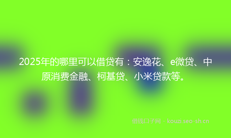 2025年的哪里可以借贷有：安逸花、e微贷、中原消费金融、柯基贷、小米贷款等。