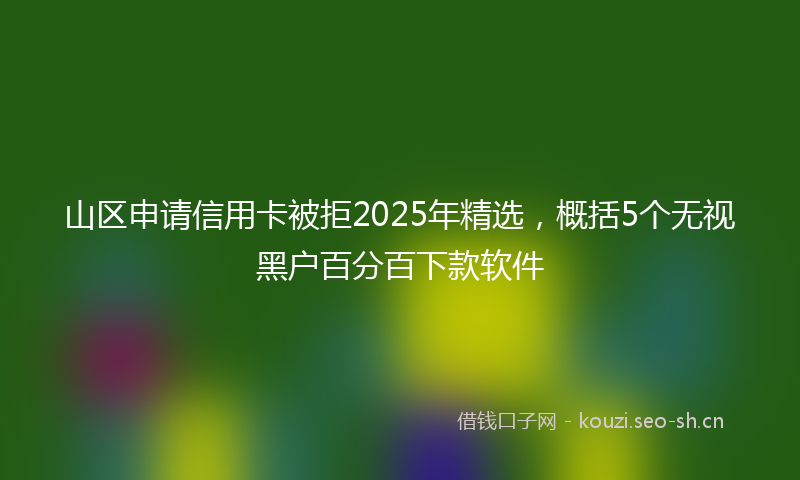 山区申请信用卡被拒2025年精选，概括5个无视黑户百分百下款软件