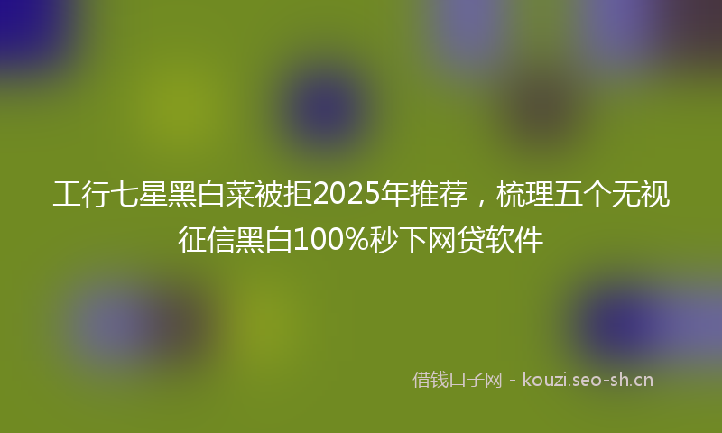 工行七星黑白菜被拒2025年推荐，梳理五个无视征信黑白100%秒下网贷软件