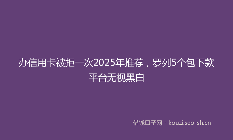 办信用卡被拒一次2025年推荐，罗列5个包下款平台无视黑白