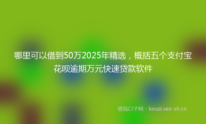 哪里可以借到50万2025年精选，概括五个支付宝花呗逾期万元快速贷款软件