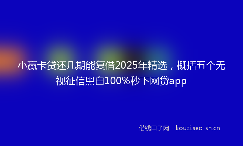 小赢卡贷还几期能复借2025年精选，概括五个无视征信黑白100%秒下网贷app