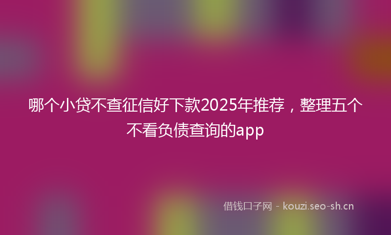 哪个小贷不查征信好下款2025年推荐，整理五个不看负债查询的app
