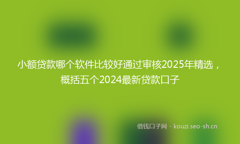 小额贷款哪个软件比较好通过审核2025年精选,概括五个2024最新贷款口子