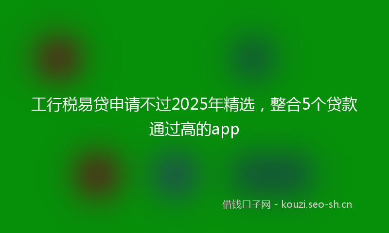 工行税易贷申请不过2025年精选，整合5个贷款通过高的app