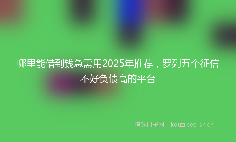 哪里能借到钱急需用2025年推荐，罗列五个征信不好负债高的平台