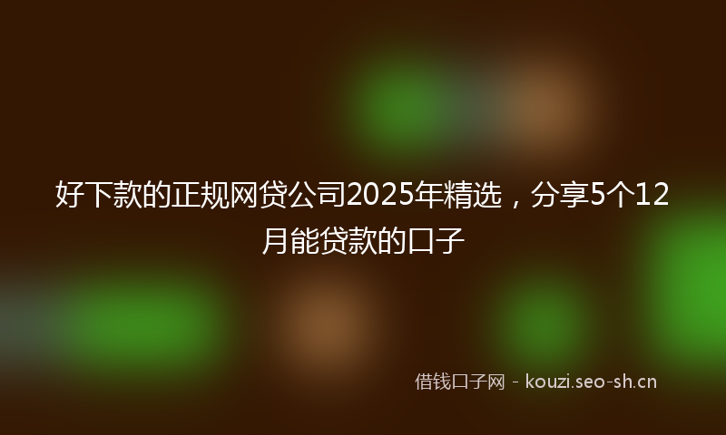 好下款的正规网贷公司2025年精选，分享5个12月能贷款的口子