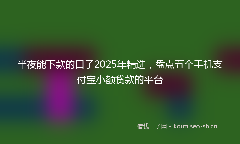 半夜能下款的口子2025年精选，盘点五个手机支付宝小额贷款的平台