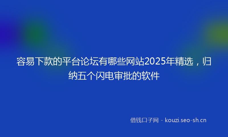 容易下款的平台论坛有哪些网站2025年精选,归纳五个闪电审批的软件