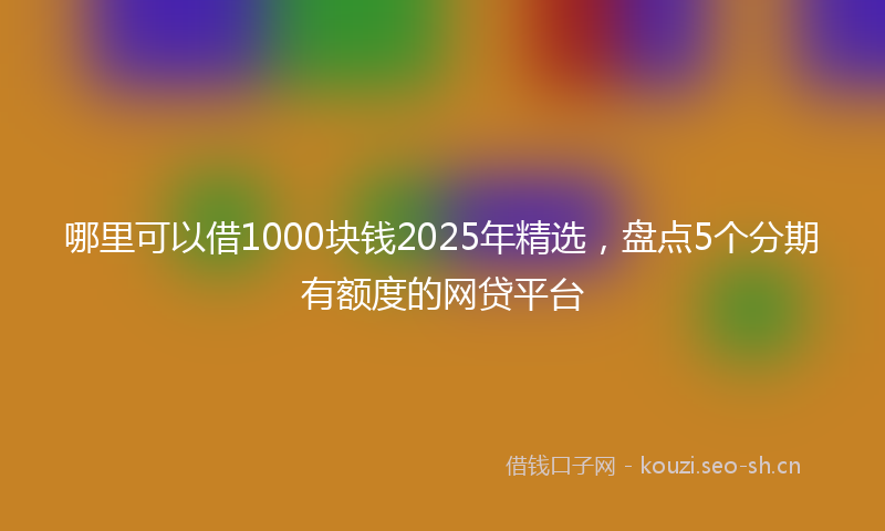 哪里可以借1000块钱2025年精选，盘点5个分期有额度的网贷平台
