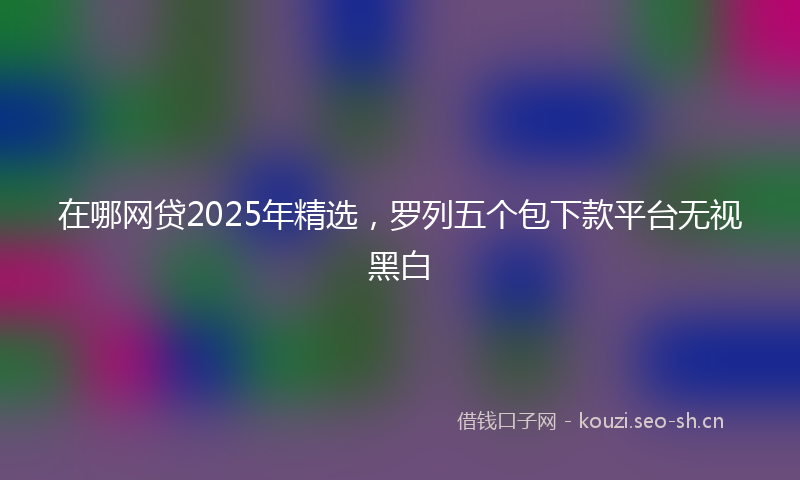 在哪网贷2025年精选，罗列五个包下款平台无视黑白