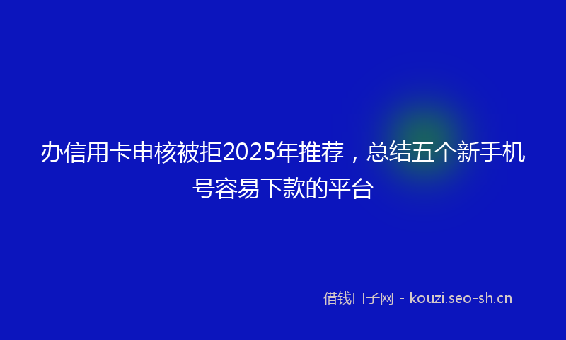 办信用卡申核被拒2025年推荐，总结五个新手机号容易下款的平台