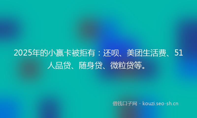 2025年的小赢卡被拒有：还呗、美团生活费、51人品贷、随身贷、微粒贷等。