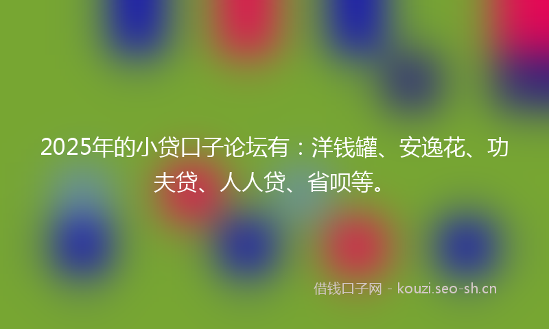 2025年的小贷口子论坛有：洋钱罐、安逸花、功夫贷、人人贷、省呗等。