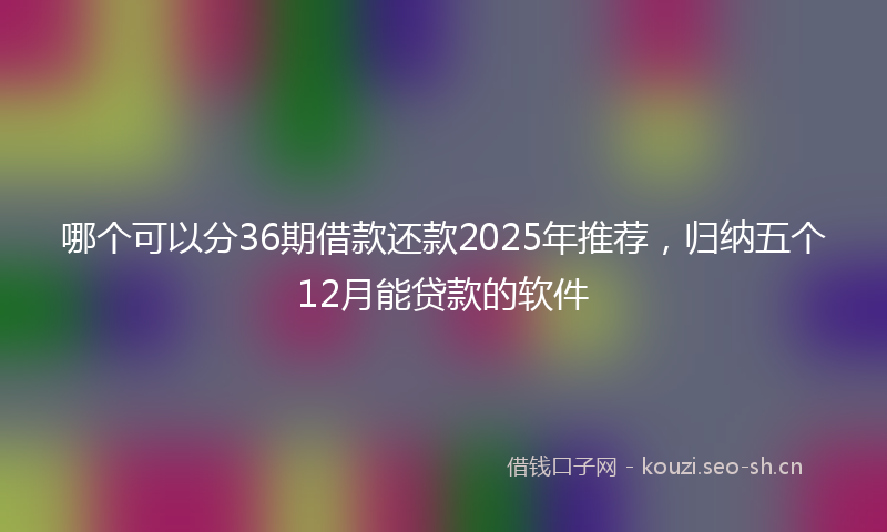 哪个可以分36期借款还款2025年推荐，归纳五个12月能贷款的软件