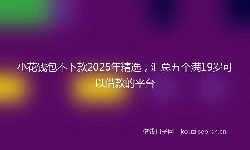 小花钱包不下款2025年精选,汇总五个满19岁可以借款的平台