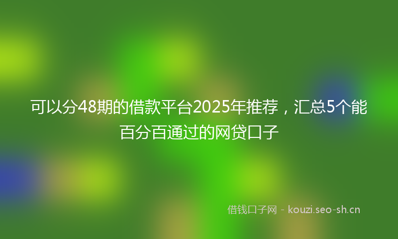 可以分48期的借款平台2025年推荐，汇总5个能百分百通过的网贷口子