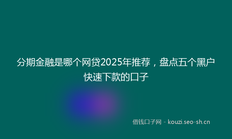 分期金融是哪个网贷2025年推荐，盘点五个黑户快速下款的口子