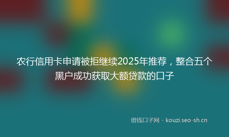 农行信用卡申请被拒继续2025年推荐，整合五个黑户成功获取大额贷款的口子