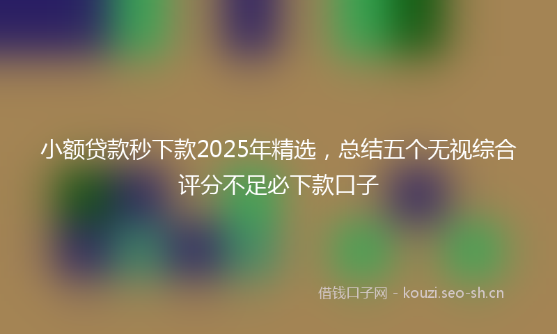 小额贷款秒下款2025年精选，总结五个无视综合评分不足必下款口子