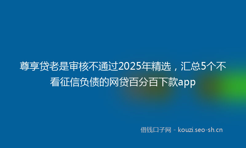 尊享贷老是审核不通过2025年精选，汇总5个不看征信负债的网贷百分百下款app