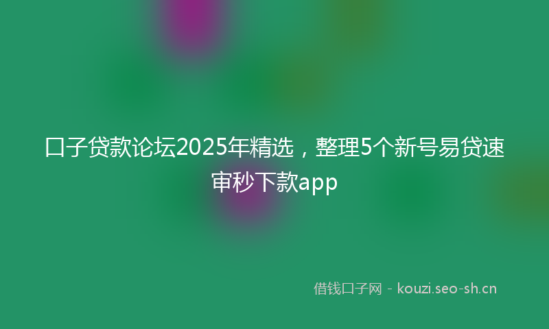 口子贷款论坛2025年精选，整理5个新号易贷速审秒下款app