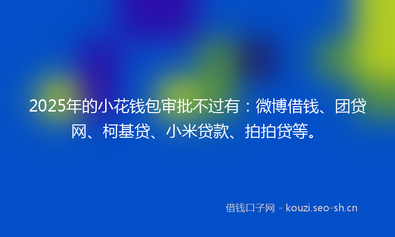 2025年的小花钱包审批不过有：微博借钱、团贷网、柯基贷、小米贷款、拍拍贷等。