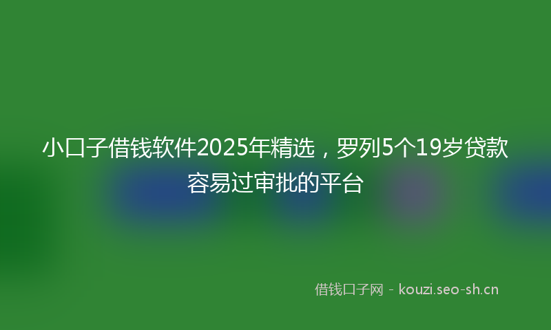 小口子借钱软件2025年精选，罗列5个19岁贷款容易过审批的平台