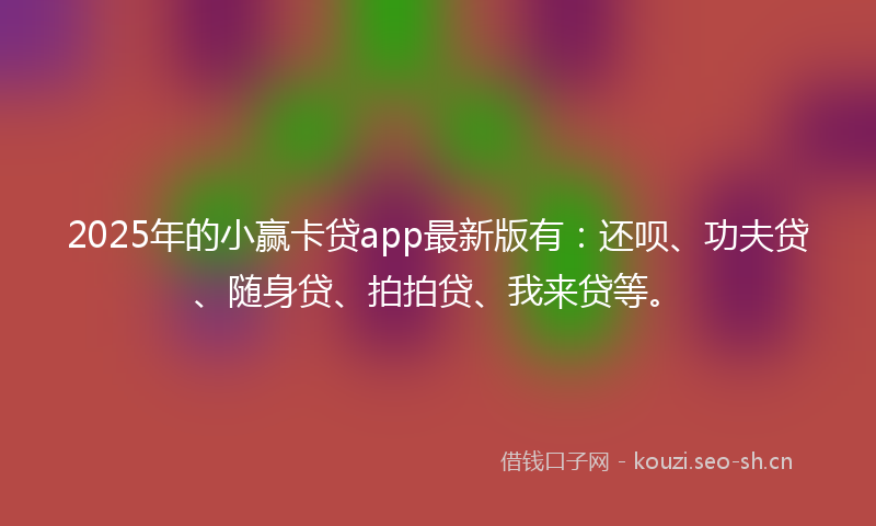 2025年的小赢卡贷app最新版有：还呗、功夫贷、随身贷、拍拍贷、我来贷等。