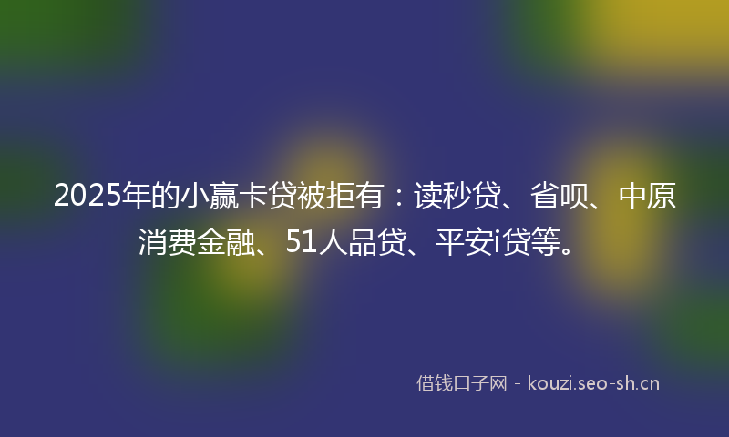2025年的小赢卡贷被拒有：读秒贷、省呗、中原消费金融、51人品贷、平安i贷等。