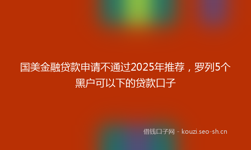 国美金融贷款申请不通过2025年推荐，罗列5个黑户可以下的贷款口子