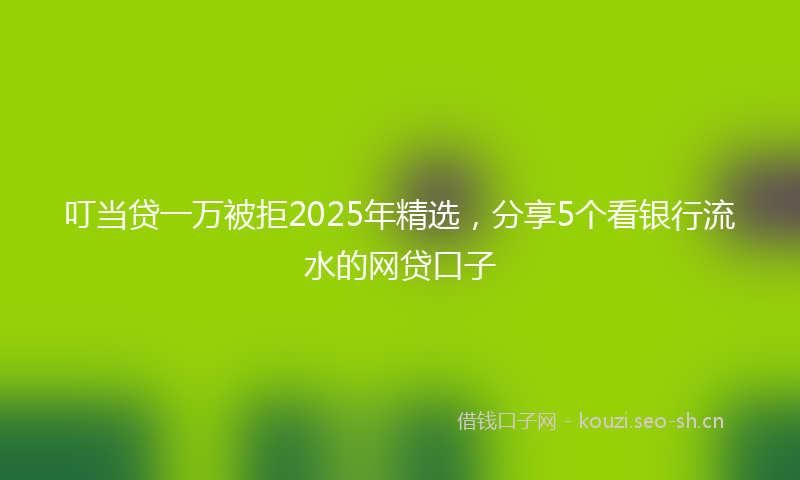 叮当贷一万被拒2025年精选，分享5个看银行流水的网贷口子