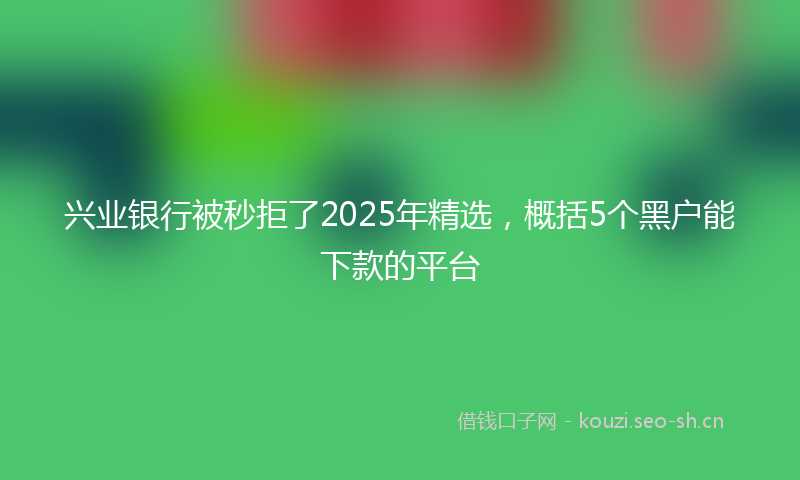 兴业银行被秒拒了2025年精选，概括5个黑户能下款的平台
