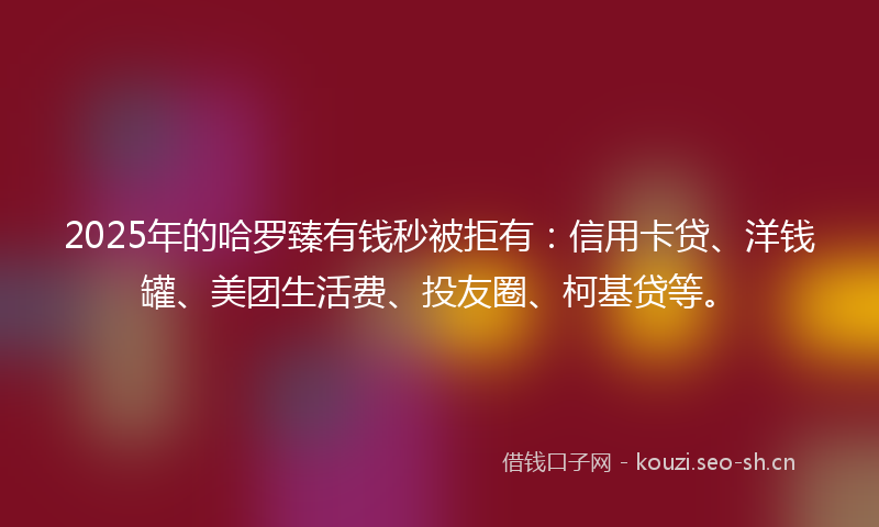 2025年的哈罗臻有钱秒被拒有：信用卡贷、洋钱罐、美团生活费、投友圈、柯基贷等。