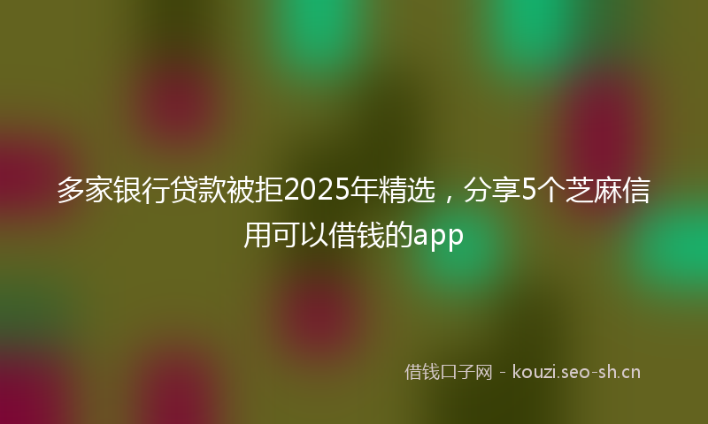 多家银行贷款被拒2025年精选，分享5个芝麻信用可以借钱的app