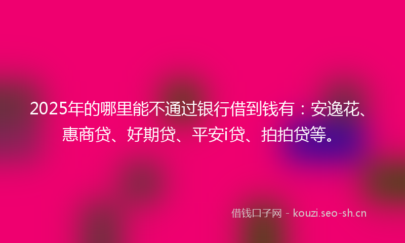 2025年的哪里能不通过银行借到钱有：安逸花、惠商贷、好期贷、平安i贷、拍拍贷等。