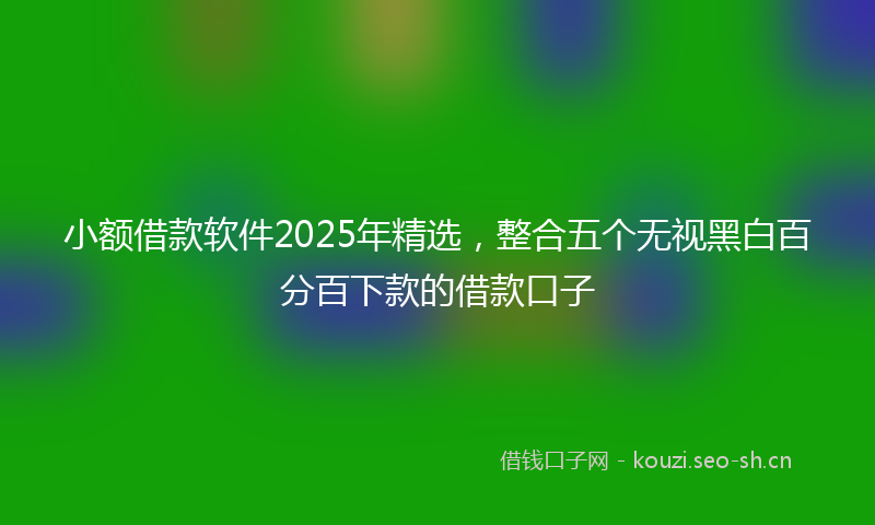 小额借款软件2025年精选，整合五个无视黑白百分百下款的借款口子