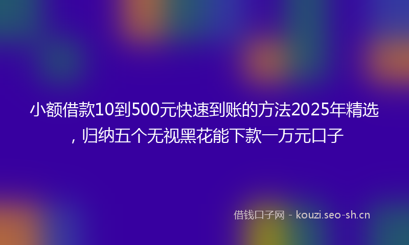 小额借款10到500元快速到账的方法2025年精选，归纳五个无视黑花能下款一万元口子