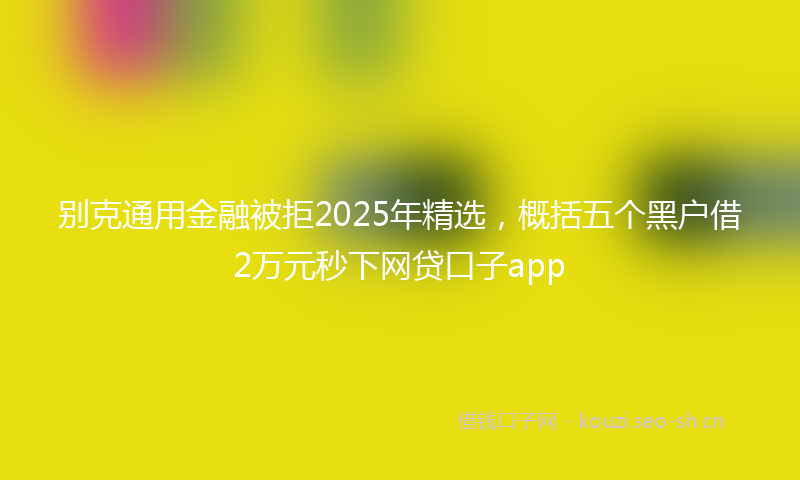 别克通用金融被拒2025年精选，概括五个黑户借2万元秒下网贷口子app