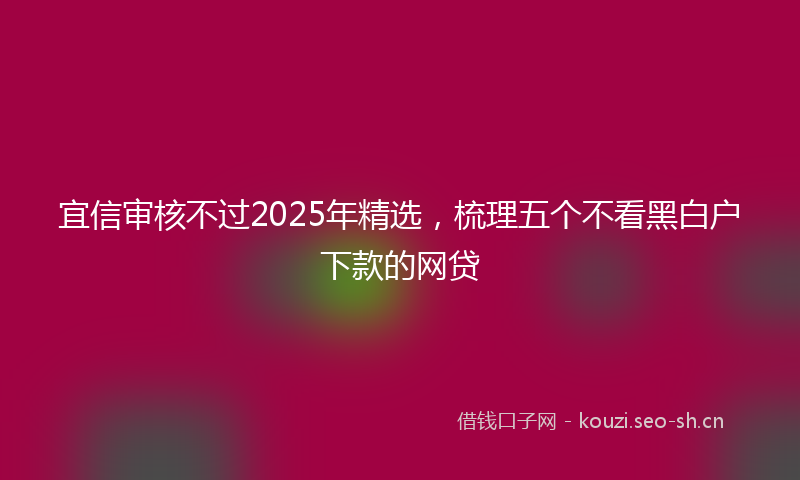 宜信审核不过2025年精选，梳理五个不看黑白户下款的网贷