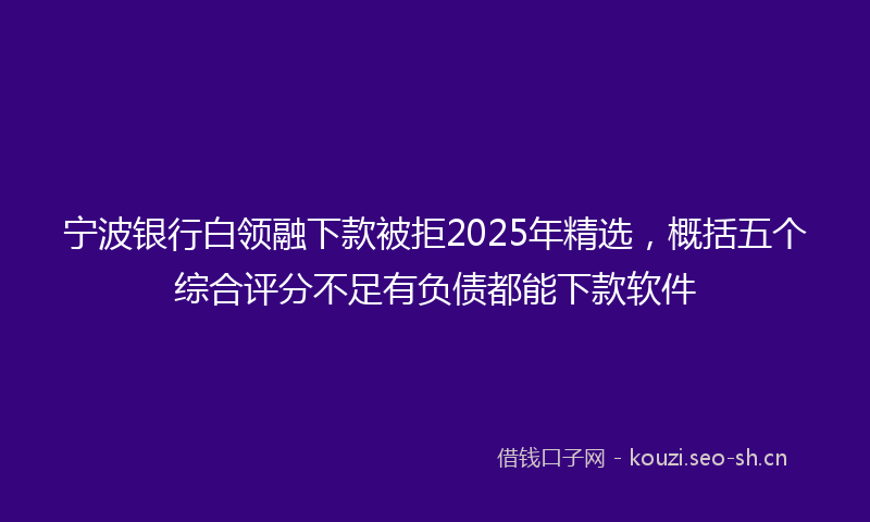 宁波银行白领融下款被拒2025年精选，概括五个综合评分不足有负债都能下款软件