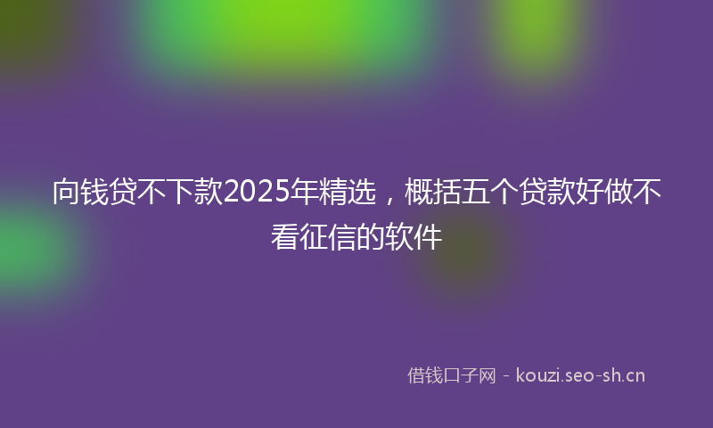 向钱贷不下款2025年精选,概括五个贷款好做不看征信的软件