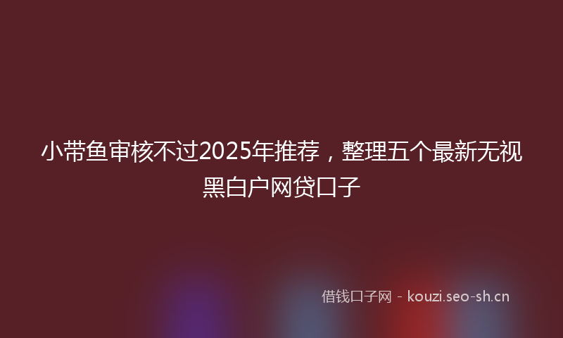 小带鱼审核不过2025年推荐，整理五个最新无视黑白户网贷口子