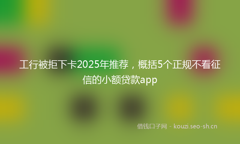 工行被拒下卡2025年推荐，概括5个正规不看征信的小额贷款app