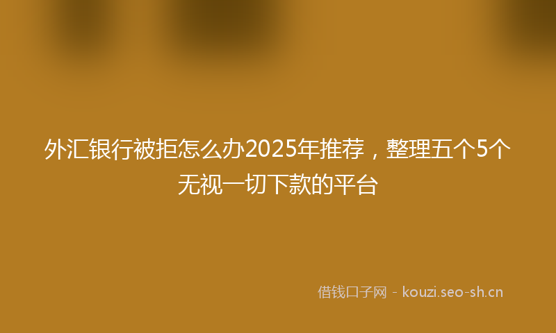 外汇银行被拒怎么办2025年推荐，整理五个5个无视一切下款的平台