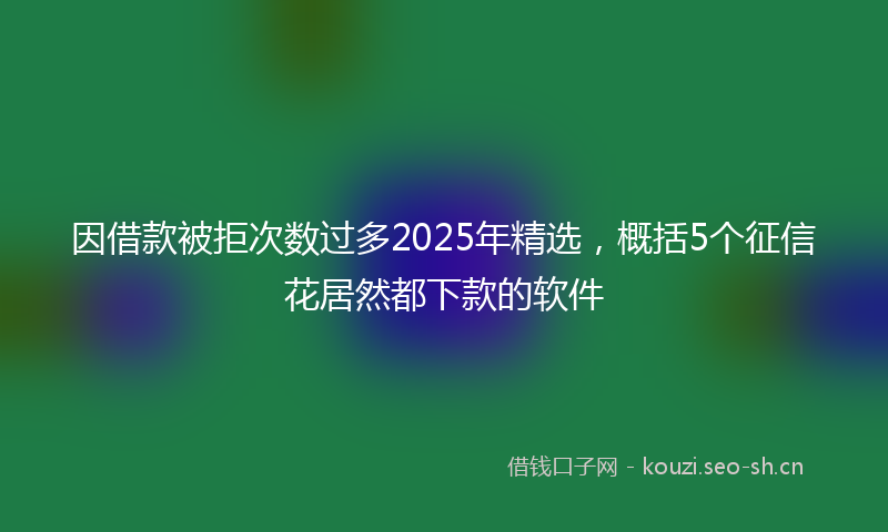 因借款被拒次数过多2025年精选，概括5个征信花居然都下款的软件