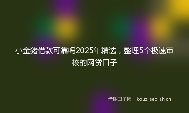 小金猪借款可靠吗2025年精选，整理5个极速审核的网贷口子