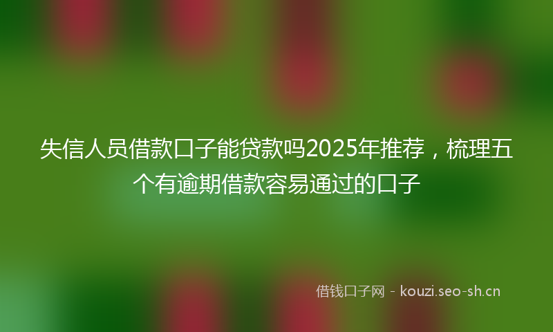 失信人员借款口子能贷款吗2025年推荐，梳理五个有逾期借款容易通过的口子