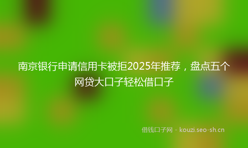 南京银行申请信用卡被拒2025年推荐，盘点五个网贷大口子轻松借口子