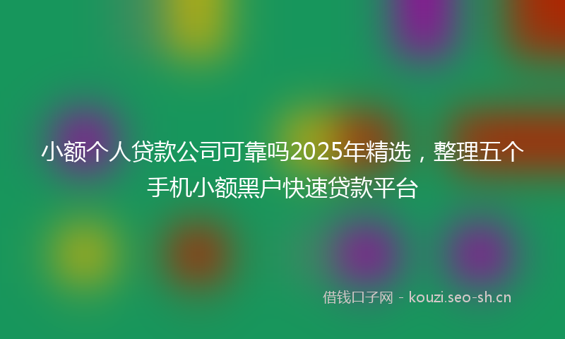 小额个人贷款公司可靠吗2025年精选，整理五个手机小额黑户快速贷款平台